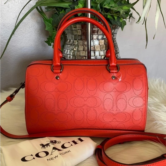 COACH ROWAN SATCHEL/CROSSBODY SIGNATURE LEATHE PURSE - Picture 4 of 11